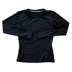 Gradual Thermal Fleece Thumb Hole Long Sleeve Black Athletic Top XS